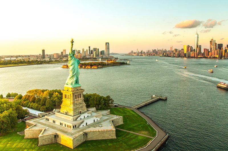 Aerial View of Liberty Island, New York